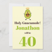 Funny holy guacamole pun 40ste verjaardag kaart (Voorkant)