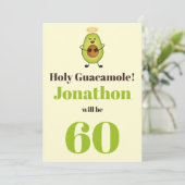 Funny holy guacamole pun 60ste verjaardag kaart (Staand voorkant)