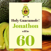 Funny holy guacamole pun 60ste verjaardag kaart