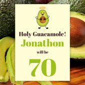 Funny holy guacamole pun 70ste verjaardag kaart