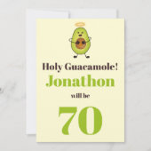 Funny holy guacamole pun 70ste verjaardag kaart (Voorkant)