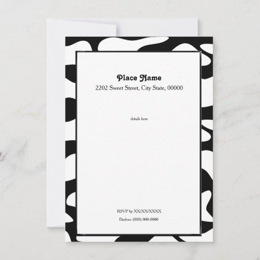 Funny Holy Koe 40th Birthday Party Invite Kaart (Achterkant)