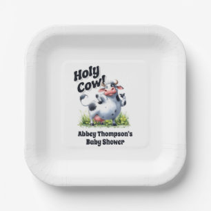 Funny Holy Koe Baby shower Papieren Bordje