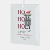 Funny Holy Koe Christmas Glas Ornament (Voorkant links)