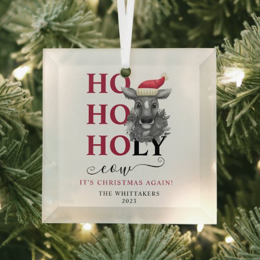Funny Holy Koe Christmas Glas Ornament (Insitu)
