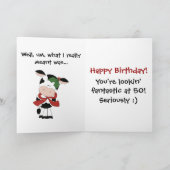 Funny Holy Koe Je bent 50 Humor kerstdag Feestdagen Kaart (Binnen)