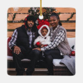 Funny Holy Koe Kerstmis Foto Keramisch Ornament (Achterkant)