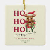Funny Holy Koe Kerstmis Foto Keramisch Ornament (Voorkant)