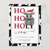 Funny Holy Koe Koeienhuid Pattern Christmas Feestdagenkaart (Voorkant)