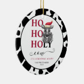 Funny Holy Koe Koeienhuid Pattern Christmas Keramisch Ornament (Rechts)