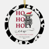 Funny Holy Koe Koeienhuid Pattern Christmas Keramisch Ornament (Voorkant)