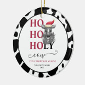 Funny Holy Koe Koeienhuid Pattern Christmas Keramisch Ornament (Links)