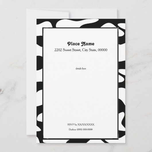 Funny Holy Koe Verjaardagsfeestje Uitnodigen Kaart (Achterkant)