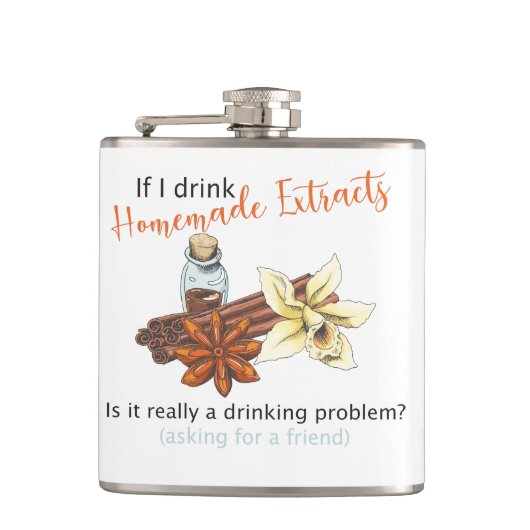 Funny home baker drink kolf, homemade extracten heupfles (Voorkant)