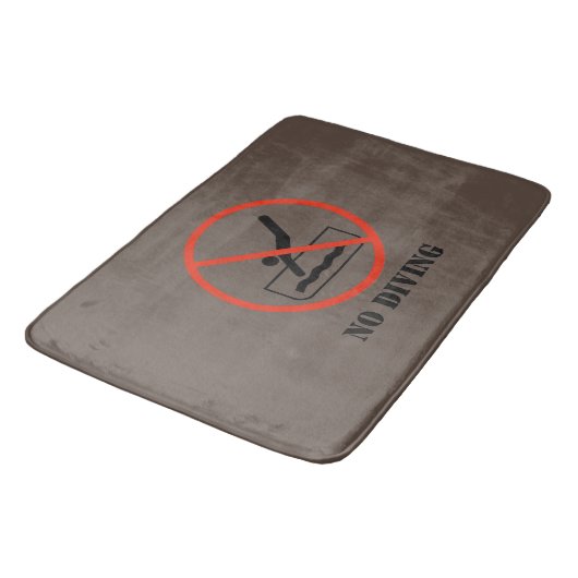 Funny home decor Brown NO DIVING Badmat (Gekanteld)