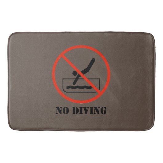 Funny home decor Brown NO DIVING Badmat (Voorkant)