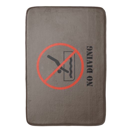 Funny home decor Brown NO DIVING Badmat (Voorkant Verticaal)