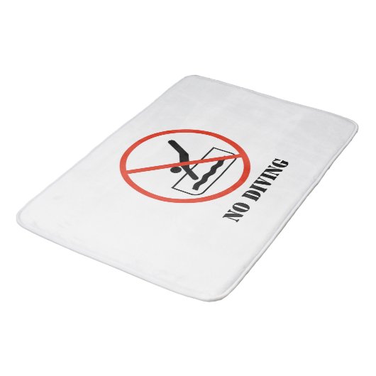 Funny home decor White NO DIVING Badmat (Gekanteld)