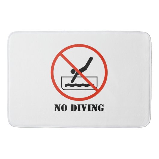 Funny home decor White NO DIVING Badmat (Voorkant)