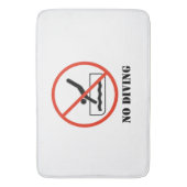 Funny home decor White NO DIVING Badmat (Voorkant Verticaal)
