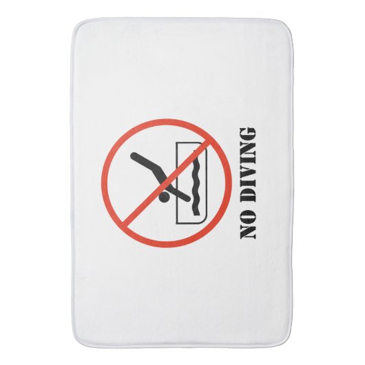 Funny home decor White NO DIVING Badmat (Voorkant Verticaal)