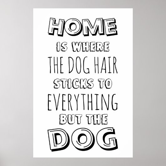Funny Home & Dog Hair Quote Poster (Voorkant)