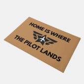 Funny Home Is Where The Pilot Lands Plane Welcome Deurmat (Schuin)