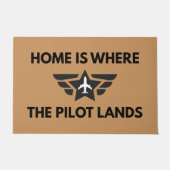Funny Home Is Where The Pilot Lands Plane Welcome Deurmat (Voorkant)