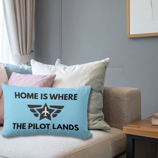 Funny Home Is Where The Pilot Lands Plane Welcome  Kussen (Creator heeft geüpload)