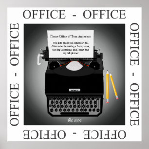 Funny Home Kantoor van Home Poster