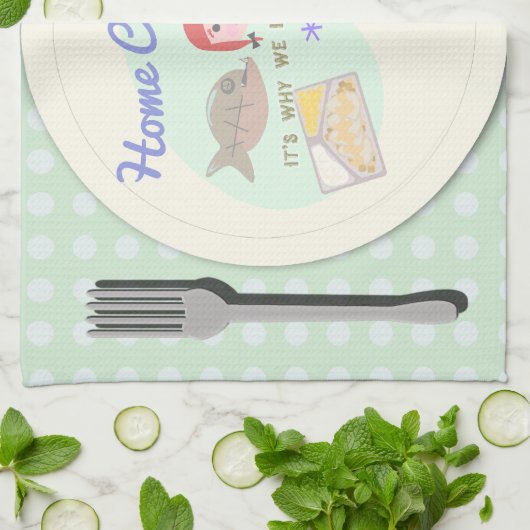 Funny Home Koken Gezegde Theedoek (Gevouwen)