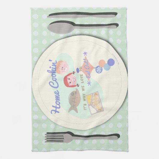 Funny Home Koken Gezegde Theedoek (Verticaal)