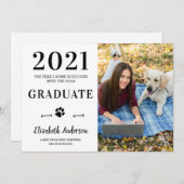 Funny Home School Dog Class 2021 Foto Afstuderen Kaart (Voorkant / Achterkant)