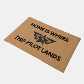 Funny Home Where This Pilot Lands Plane Welcome  Deurmat (Schuin)