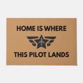 Funny Home Where This Pilot Lands Plane Welcome  Deurmat (Voorkant)