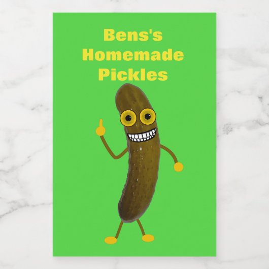 Funny Homemade Dill Pickle Canning Labels Voedselcontainer Etiket (Enkel label)