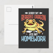 Funny Homework Pardon Kinder Bearded Dragon Briefkaart (Voorkant / Achterkant)