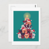 Funny HONDEN Kerstboom - Trainer Groomer Walker Briefkaart (Voorkant / Achterkant)