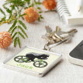 Funny Honey Badger Cycling Badass Bicycle Add Name Sleutelhanger (Zijkant)
