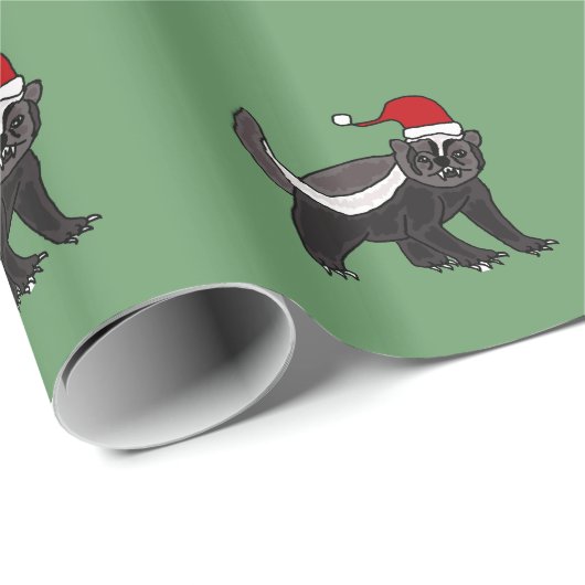 Funny Honey Badger-kerstpapier Cadeaupapier (Rol Hoek)