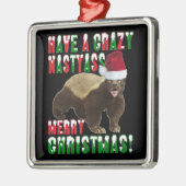 Funny Honey Badger Merry Kerstversient Metalen Ornament (Links)