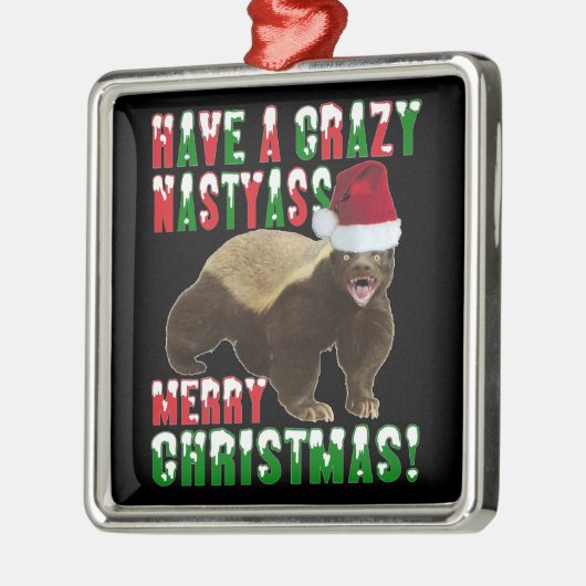 Funny Honey Badger Merry Kerstversient Metalen Ornament (Links)