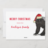 Funny honey badger Santa badass irony Feestdagenkaart (Achterkant)