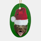 Funny Honey Badger Santa Hat kerstversiering Keramisch Ornament (Links)