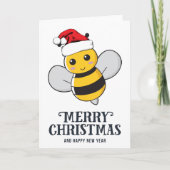 Funny Honey Bee Christmas Kaart (Voorkant)