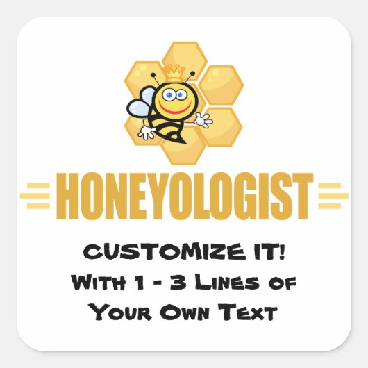 Funny Honey Bee Vierkante Sticker (Voorkant)