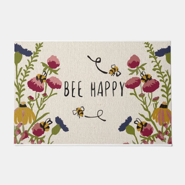 Funny Honey Doormat, Bee Doormat, Bee Outdoor Mat (Voorkant)