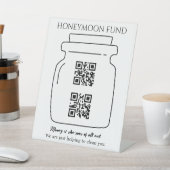 Funny honeymoon fonds QR code digital tip jar Reclamebord Met Voetstuk (Insitu)