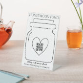 Funny honeymoon fonds QR code digital tip jar Reclamebord Met Voetstuk (Insitu)