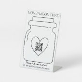 Funny honeymoon fonds QR code digital tip jar Reclamebord Met Voetstuk (Voorkant)
